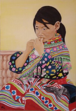 Fillette Hmong Fleur
